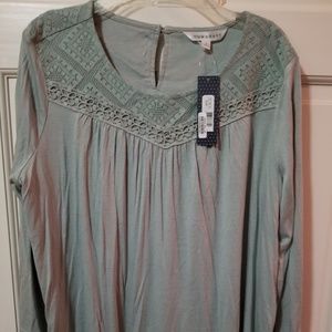 Downeast lace neck top